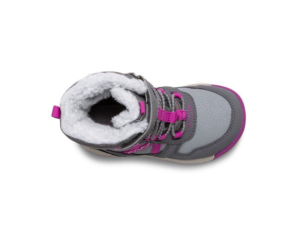 Merrell Støvler Børn - Snow Crush 2.0 Waterproof Jr. - Grå/Pink - ASB219673
